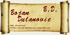Bojan Dulanović vizit kartica